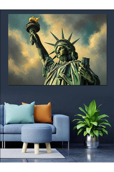KanvasSepeti Άγαλμα της Ελευθερίας Υψηλής ποιότητας ελαιογραφία Με υφή Καμβάς...