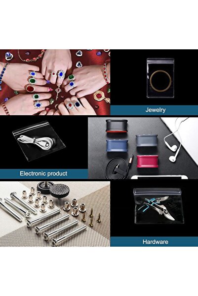 Homarket 100 Pieces of Transparent Jewelry Bags with Zipper