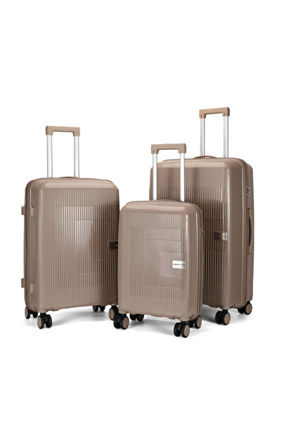 POGAGO 3 Piece PP Hard Shell Luggage Set 28/24/20 Inch Lightweight Unbreakable with 360° Rotating Wheels