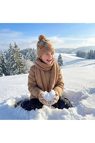 LAGRANZE Girl's Cozy Junior Set – Scarf, Beanie, Glove Set (Ages 8–12)