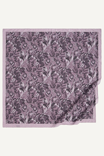 SilkTouch وشاح كراش بنمط زهور عتيق باللون الأرجواني