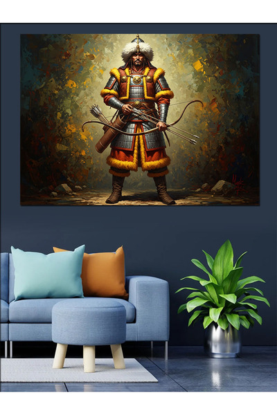 KanvasSepeti Το Κράνος με τον Τοξότη Πολεμιστή Υψηλής ποιότητας ελαιογραφία Μ...