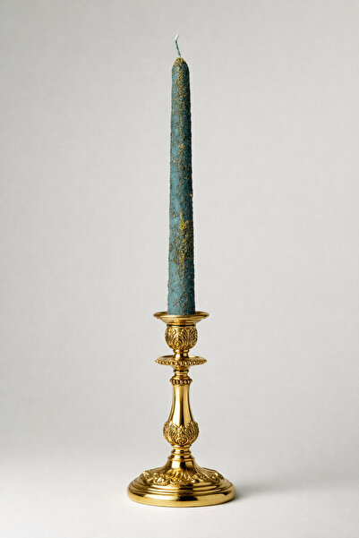 YAMYBEECANDLES Mavi Bereket Tütsü Şamdan Mum Tekli