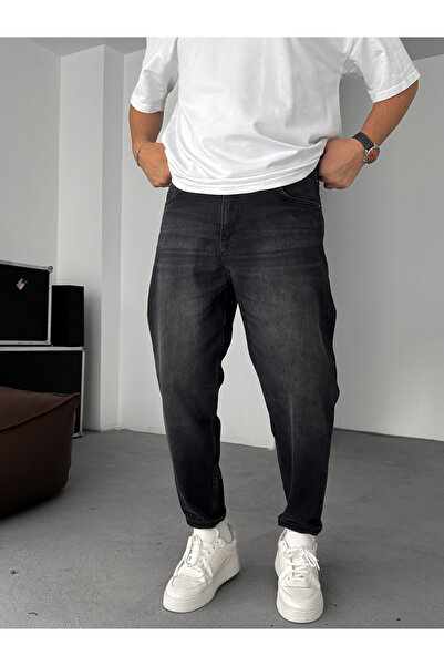 BYBASICMAN Blugi negri spălați Boyfriend C-6492