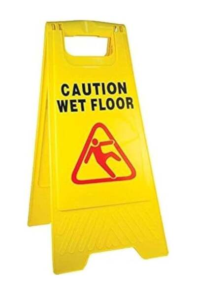 Beauenty لوحة تحذير صفراء للأرضيات المبللة | لوحة أمان محمولة خارجية قابلة للطي على الوجهين وقائمة بذاتها