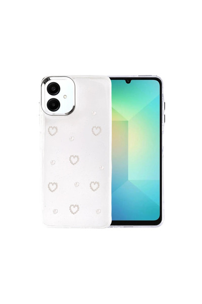 UnDePlus غطاء لهاتف سامسونج جالاكسي A07 4G شفاف مع نقش بارز ونمط لامع على شكل فيونكة