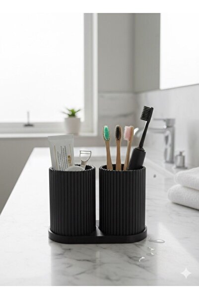 Çift Bölmeli Diş Fırçalık & Banyo Organizeri