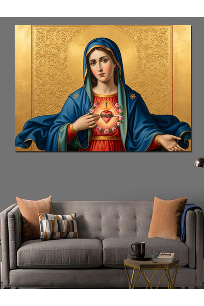 Artmeg Panou decorativ Fecioara Maria, Isus și Copilul lui - Tablou din lemn MDF
