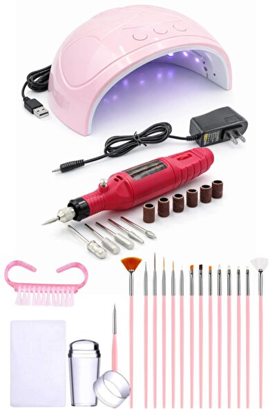 Sibelon Elektrikli Manikür Seti ve Freze Uçları & Tırnak Bakım Seti - UV Led Lamba - Tırnak Jel Fırça Seti