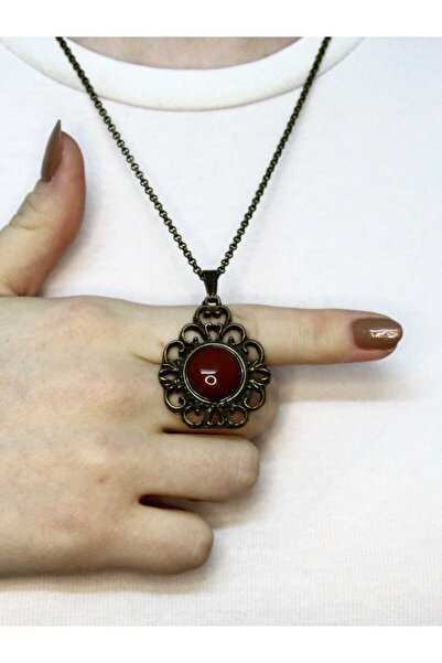 esha Natural Stone Agate Natural Stone Patterned Authentic Women's Necklace w...