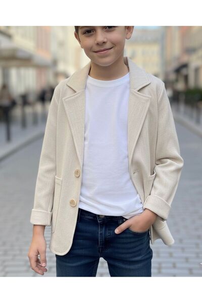 STAR GOGO KİDS Boys' Premium Organic Linen Jacket