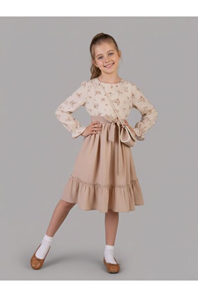 Cherrys Bebek Flower Polka Dot Printed Girls' Dress