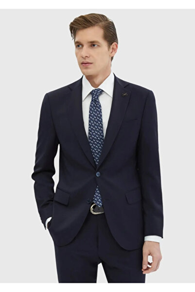 Ramsey Navy Blue Plain 100% Wool Suit
