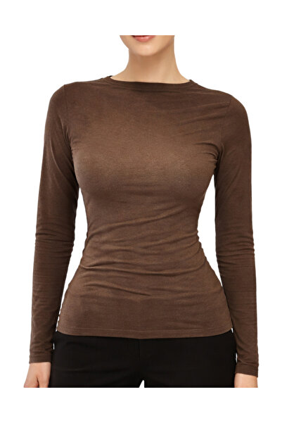 Dilvin Kadın Kayık Yaka Modal Kaşmir Ultra Hafif Bluz