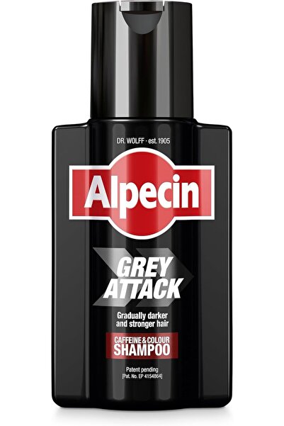 ALPECİN شامبو جراي أتاك بالكافيين - عبوة واحدة × 200 مل - يُغمّق لون الشعر تد...