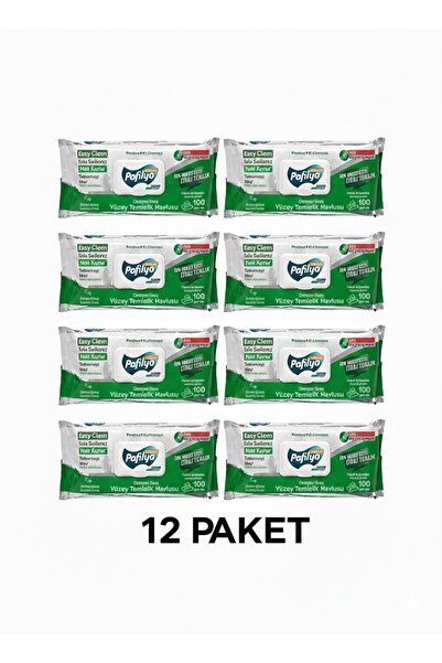 Pafilya - YÜZEY TEMİZLİK HAVLUSU PREMİUM ÇAMAŞIR SULU 100 ADETLİ 12 PAKET
