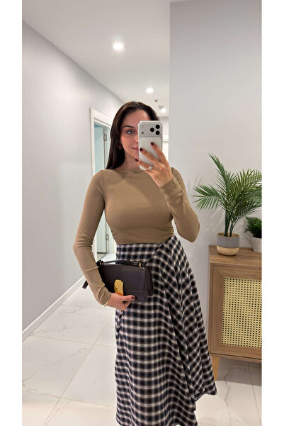 BİRCANÇİL Dlvin Dussa Mink Boat Neck Blouse