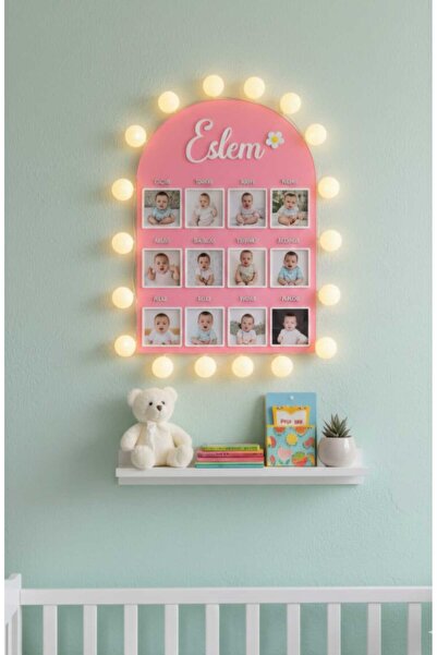 En Güzel Günde 12 Ay Bebek Resim Anı Panosu 35*50 cm