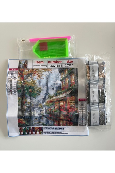 coquette butik Paris Temalı Diamond Painting 5D Elmas Boyama Mozaik Seti Sayı...