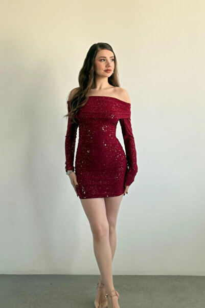 Sorridi Madonna Yaka Simli Mini Elbise