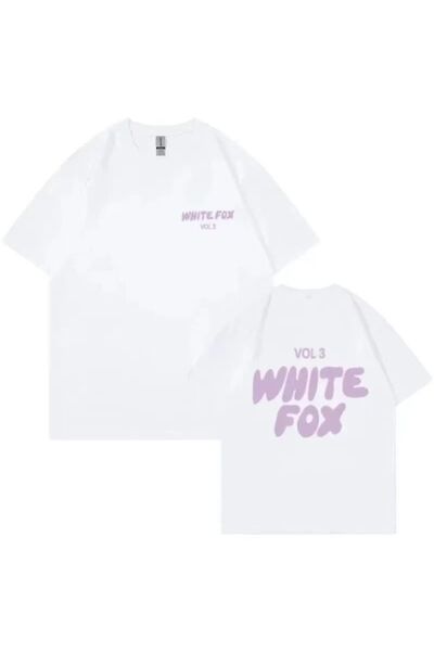 White Fox Vol3 Siyah Tişört Unisex Trendy Oversize Kısa Kollu