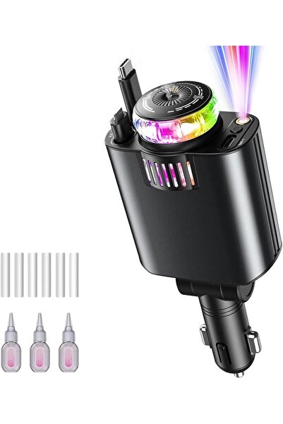 Generic Aromatic Starlight Car Charger, 45W Fast Charging Adapter, Retractable Cable Aromatic Car, Aromather