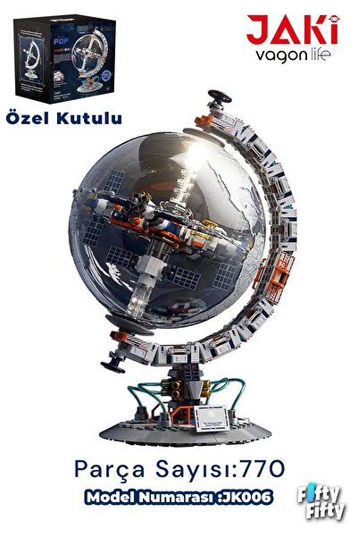 Vagonlife Jaki Space Pop Series Certified World Map 770 Piece Toy Building Set -Ffjkck006