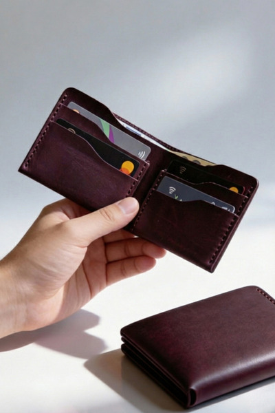 luvo Real Leather Wallet Handmade Genuine Premium Leather Italian Stitching 6...