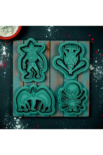 FreshWolf Stranger Things 4-Piece Cookie Dough Cutting Mold