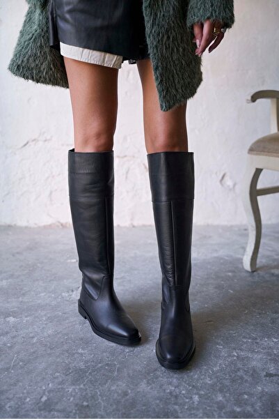 PELİN'İN AYAKKABILARI LUNO SİYAH DERİ ÇİZME