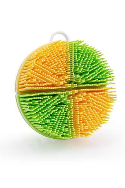 L&Wen ليفة سيليكون للجسم، فرشاة استحمام وشامبو لطيفة، تقشير سريع الرغوة، تدلي...