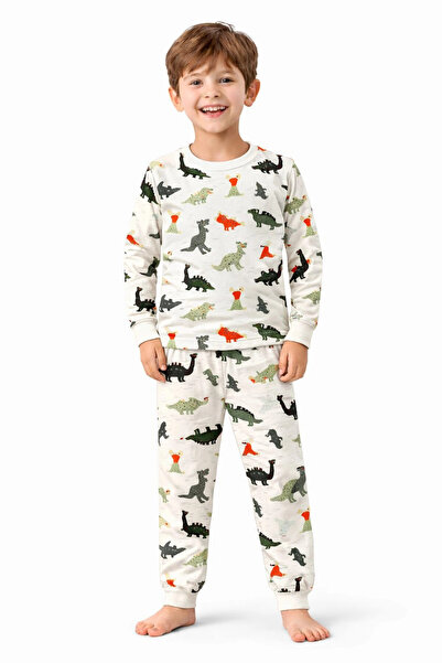 My Hanne Dinosaur Patterned Boys' Pajama Set 51321