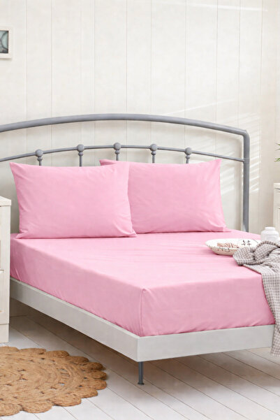 Loyal Home طقم ملاءات سرير مطاطية لشخص واحد - وردي