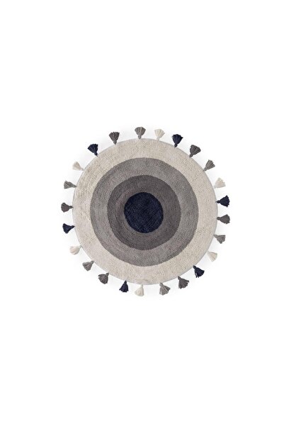 SETABIANCA Eloura Bead Bath Mat Round Gray 95*95 cm 100% Cotton