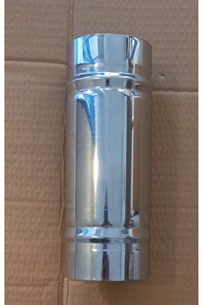 RENUZU Palet Soba İlave Ek Borusu Yüksekli 33 cm Çap 10,5 cm Paslanmaz Krom 430 Kalite