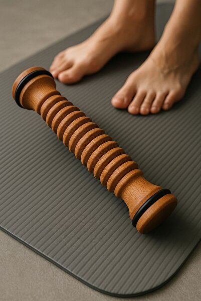 AHER %100 Doğal Ahşap Ayak Masaj Aleti - Refleksoloji Roller Taban Masajı