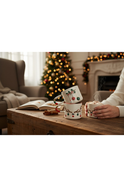 Xhoie Ceramics Winter Cheer – Christmas Themed Ceramic Mug Set
