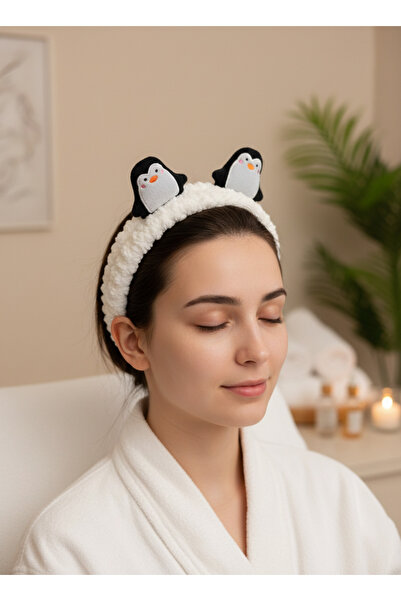 Sumicorn Design Sevimlİ Penguen Peluş Makyaj Spa Saç Bandı Bandana, Yeni Yıl ...