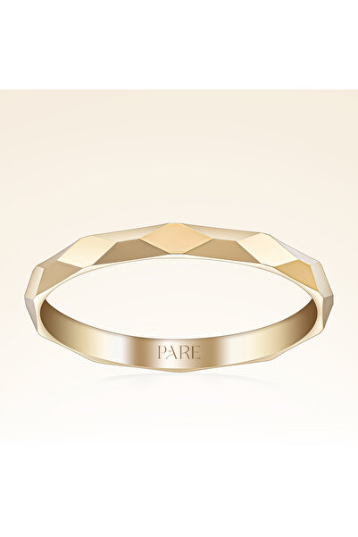 Pare Pırlanta Baklava Desenli Erkek Alyans