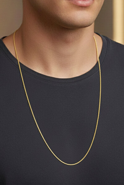 Rua Jewelry Steel 2 mm Gold Color Flat Snake Necklace - Extra Long 75 cm |   Non-Tarnishing, Unisex, 2 Years Warranty