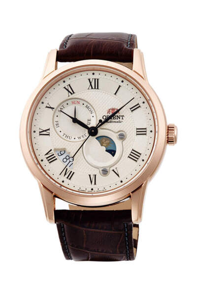 Orient Ra-Ak0007S30B Wind-Up Automatic Leather Brown Sapphire Glass 43mm Men'...