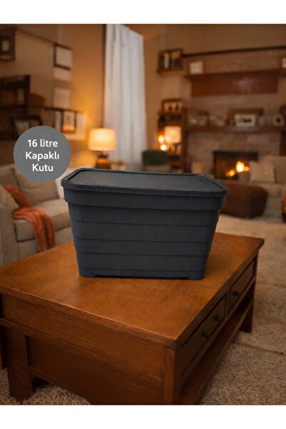 Nesto Home Çok Amaçlı 16 Litre Kapaklı Saklama Kutusu, Ev & Ofis Düzenleyici