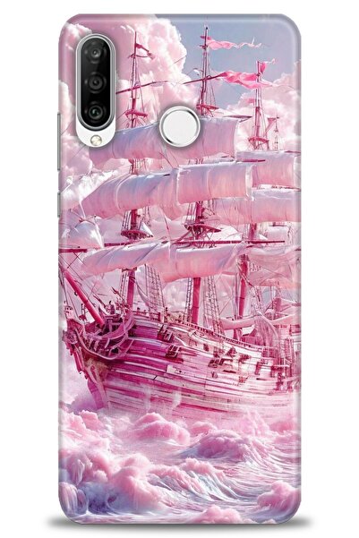 Rulet Aksesuar غطاء متوافق مع هاتف هواوي P30 لايت HD مطبوع - غطاء سيليكون بتص...