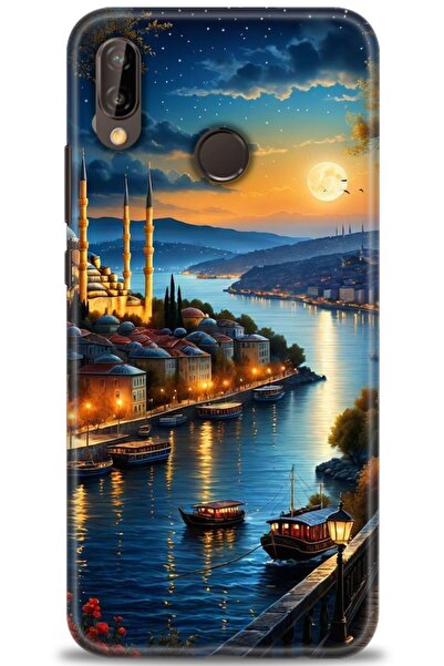 Rulet Aksesuar غطاء متوافق مع هاتف هواوي P20 لايت HD مطبوع - غطاء سيليكون بتص...