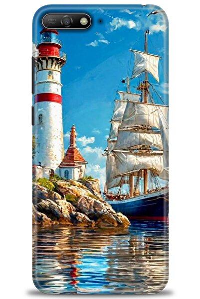 Rulet Aksesuar غطاء متوافق مع هاتف هواوي Y6 2018 HD مطبوع - غطاء سيليكون مصمم...