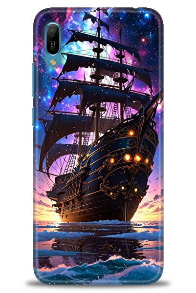 Rulet Aksesuar غطاء متوافق مع هاتف هواوي Y6 2019 HD مطبوع - غطاء سيليكون مصمم...