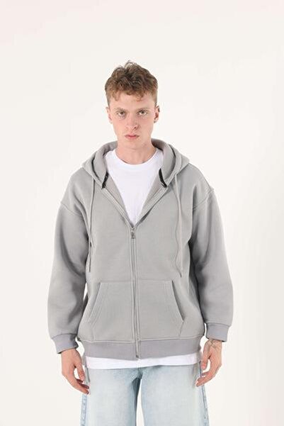 Store Relaxed Fit 100% Cotton Zippered Hooded Top - Off Shoulder Oversized Sweat