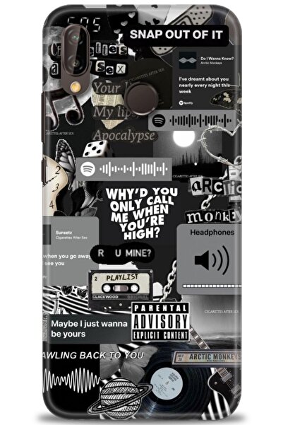 Rulet Aksesuar غطاء متوافق مع هاتف هواوي P20 لايت HD مطبوع + واقي شاشة سيرامي...