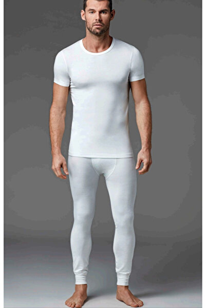 Dagi قميص حراري رجالي بياقة دائرية وأكمام قصيرة مصنوع من الإيلاستان، طقم من قطعتين