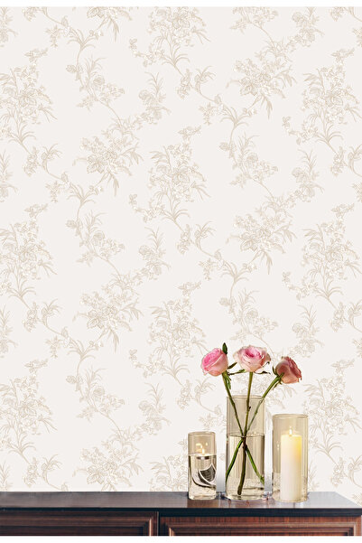 Golden DUVAR KAĞIDI-BORDÜR Çiçek Desen Nonwoven Silinebilir 5.2m² Dekoratif Duvar Kağıdı